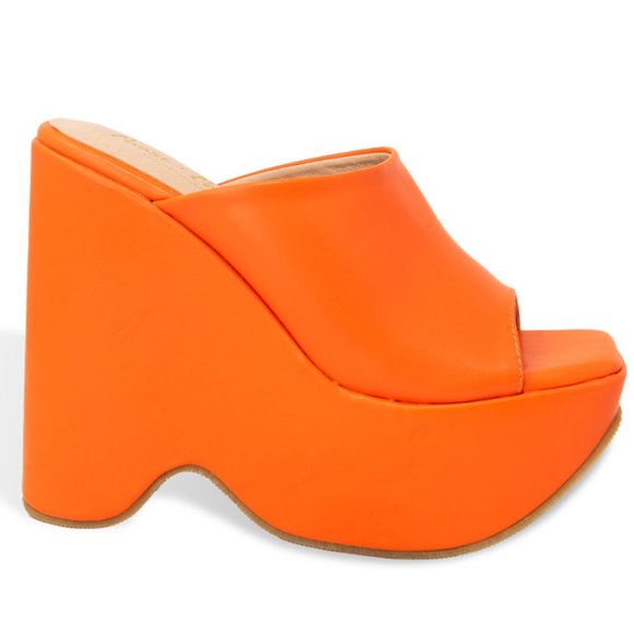 Women’s Chunky Flatform Wedge Slide Heeled Sandal - Picture 1 of 4